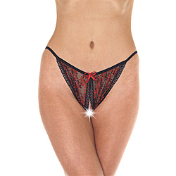 Rosso e nero Tanga Open Brief